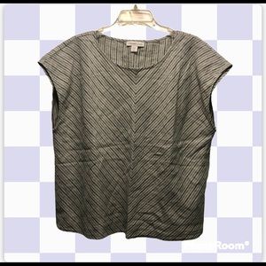 Boxy Striped Linen Top